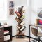 Costway 10-tier Tree Bookshelf with Drawer Free-standing Bookcase Storage Shelf White\Brown
